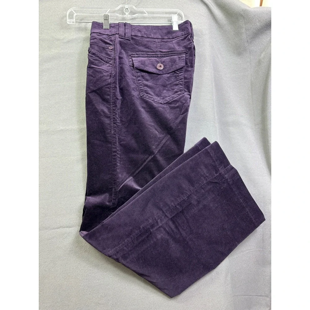 Eddie Bauer Purple Corduroy Pants Women Wide Leg Velvet Texture Trousers size 10 - Picture 15 of 16